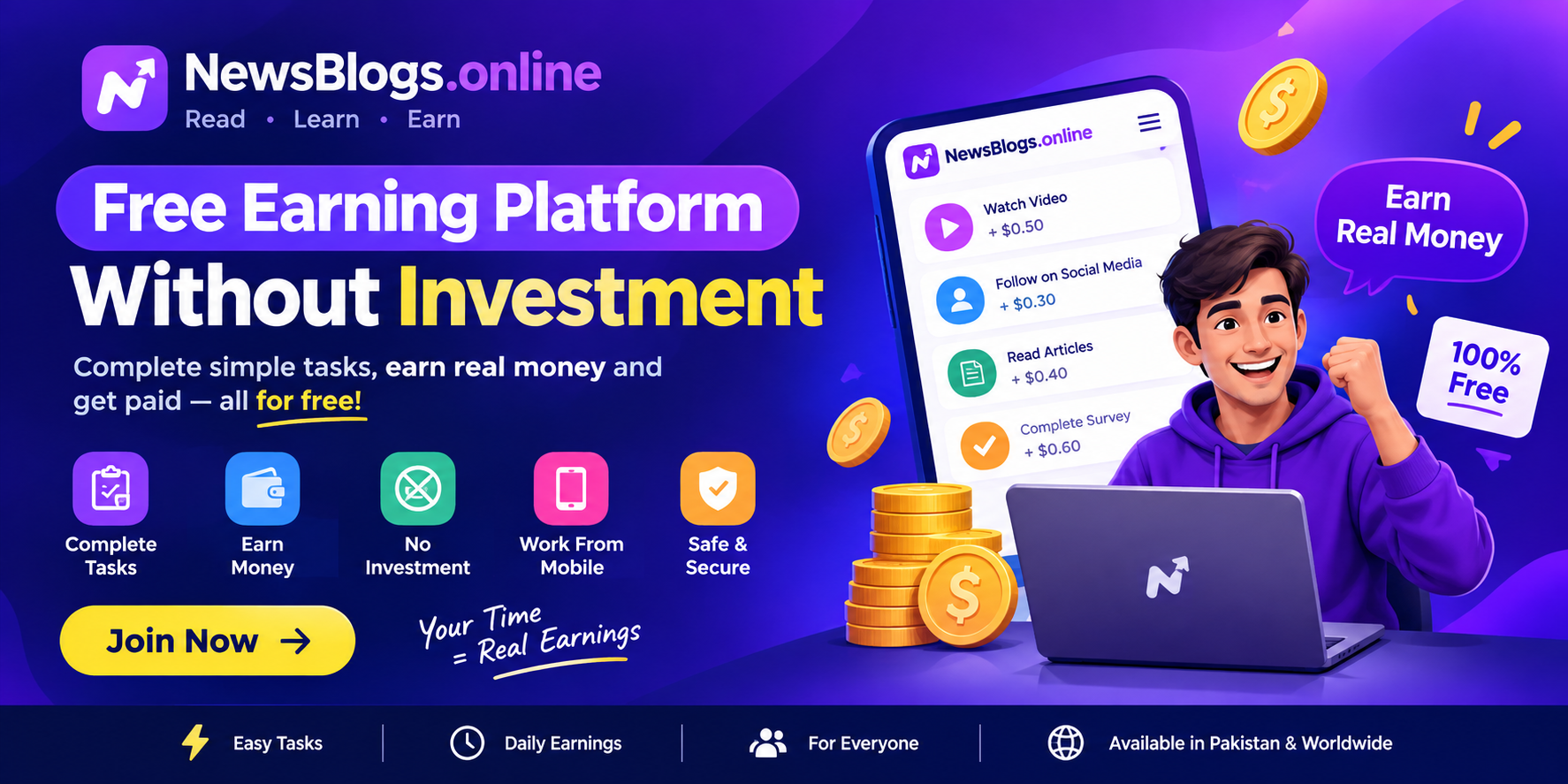 Bloogger.fun free earning platform guide